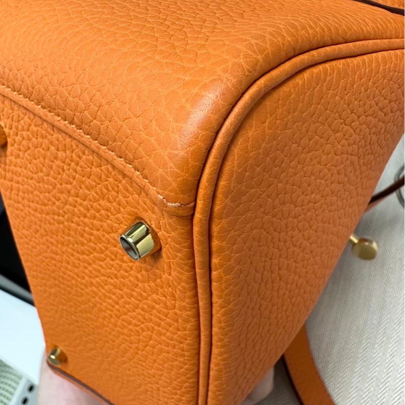 愛馬仕Hermes一代Mini Lindy火焰橙金釦-7