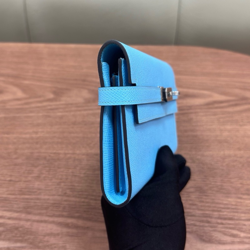 🌈Hermes🩵Kelly Wallet 糖果藍銀扣🩵99新閑置🌈Epsom皮🌟kellywallet🌟kelly🌟愛馬仕🌟-8