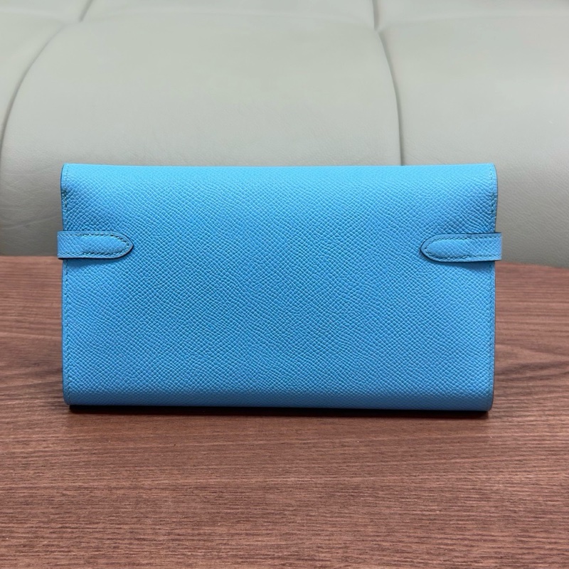 🌈Hermes🩵Kelly Wallet 糖果藍銀扣🩵99新閑置🌈Epsom皮🌟kellywallet🌟kelly🌟愛馬仕🌟-9