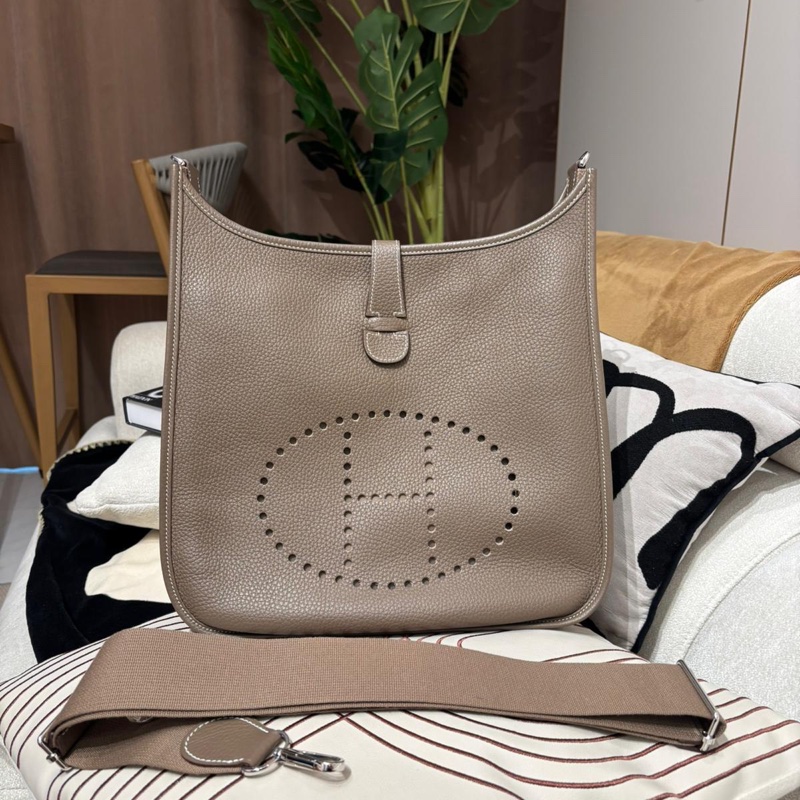 Hermes Evelyne 33,etoupe ,STAMP B,大象灰銀扣-0