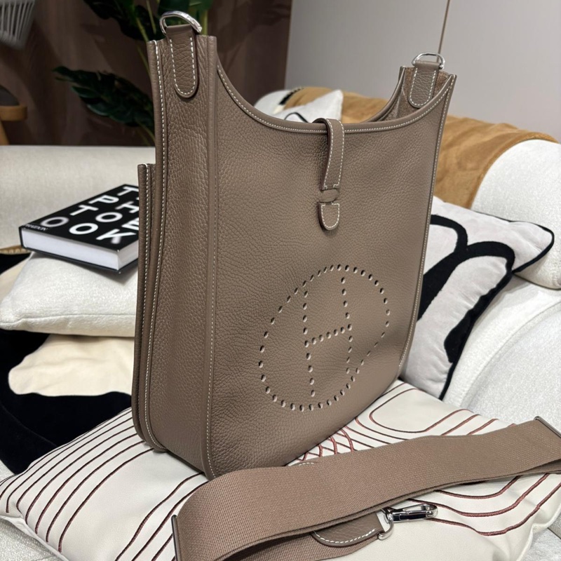 Hermes Evelyne 33,etoupe ,STAMP B,大象灰銀扣-1