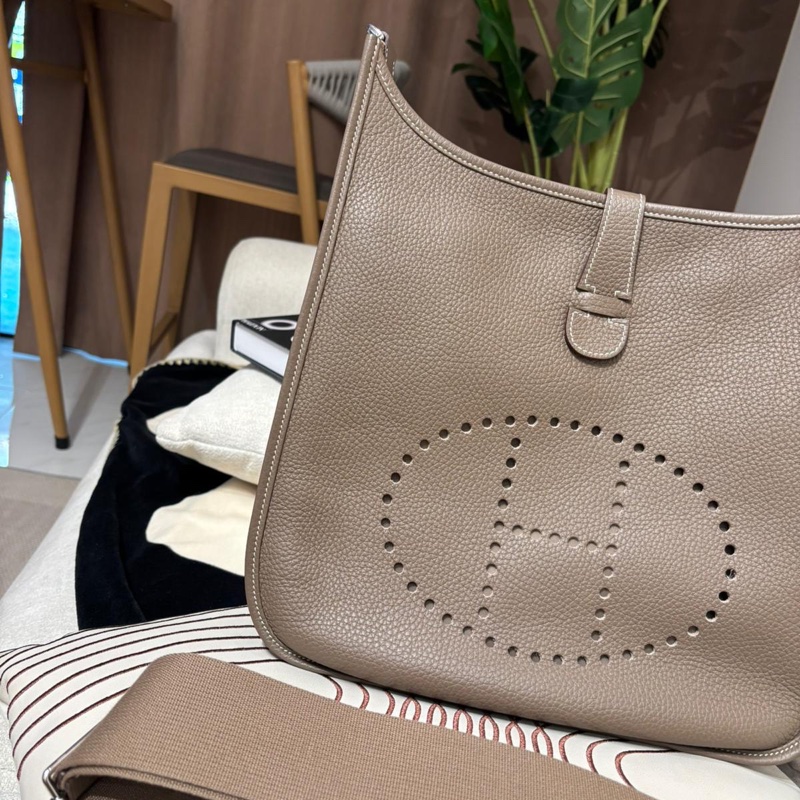 Hermes Evelyne 33,etoupe ,STAMP B,大象灰銀扣-5