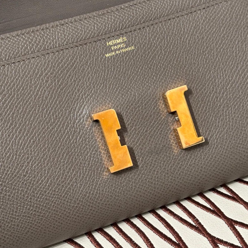 Hermes Constance Wallet Stamp C 錫器灰金扣-2