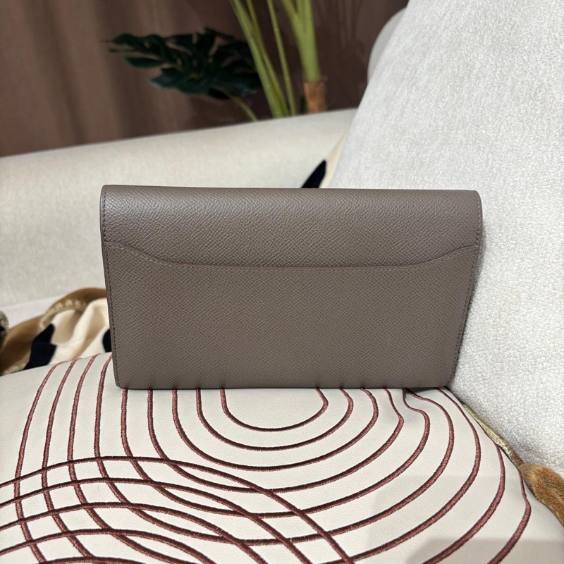 Hermes Constance Wallet Stamp C 錫器灰金扣-4