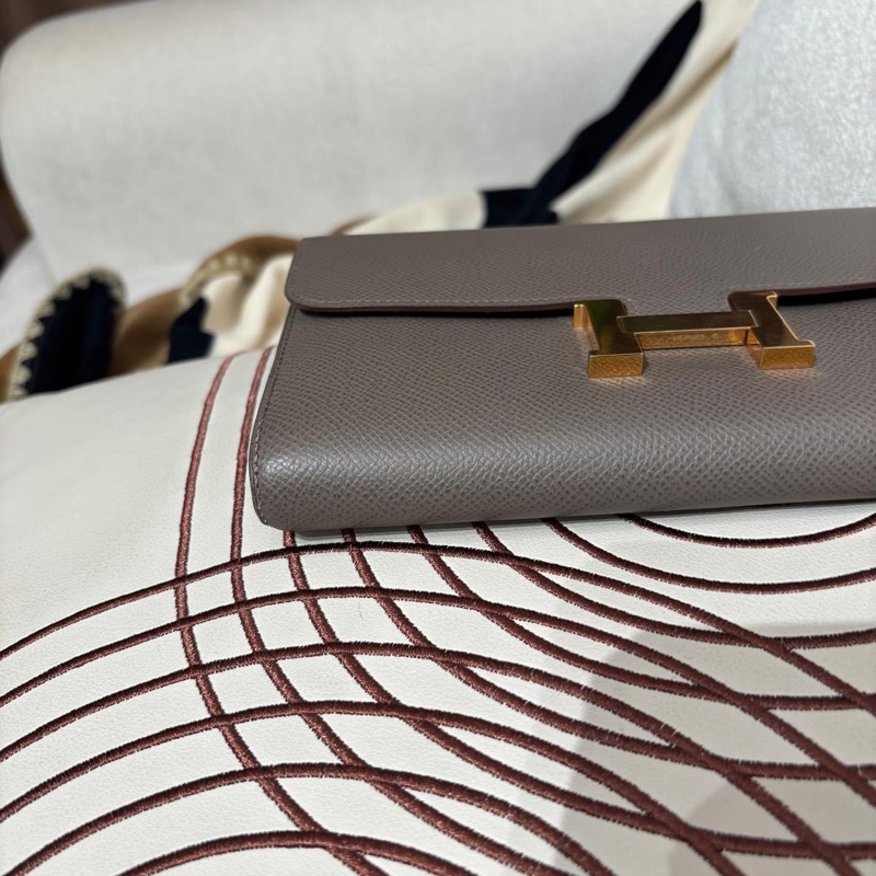 Hermes Constance Wallet Stamp C 錫器灰金扣-6