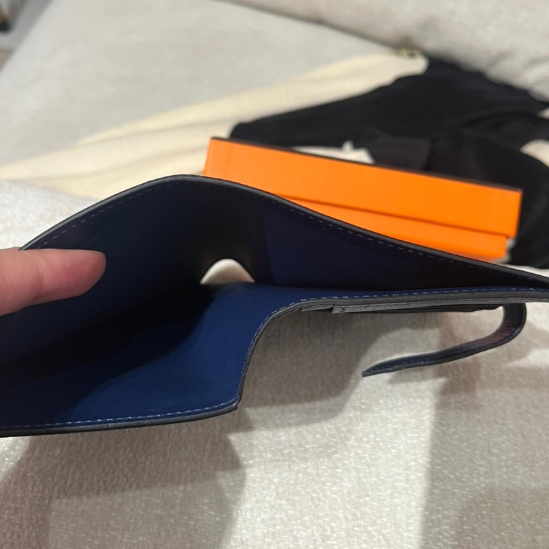 HERMES BEARN WALLET Epsom 牛皮，午夜藍 Stamp X-3