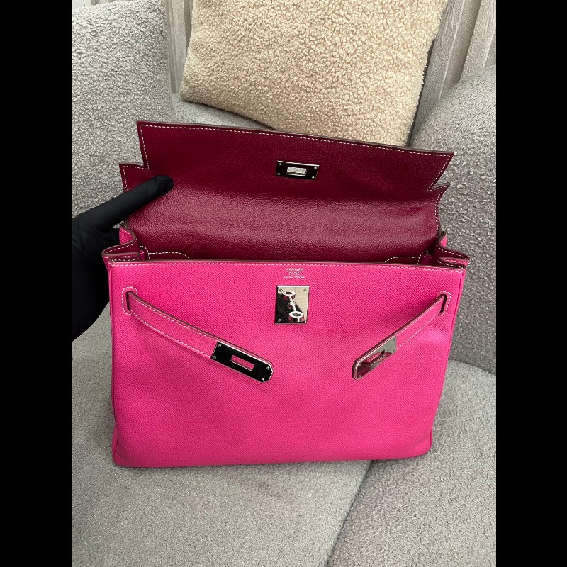 Hermes Kelly 32 E5/K5 糖果粉內拼扥斯卡紫 -8