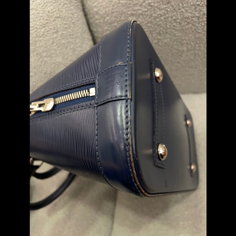 LV Alma 小號 水波紋牛皮 藍色-8