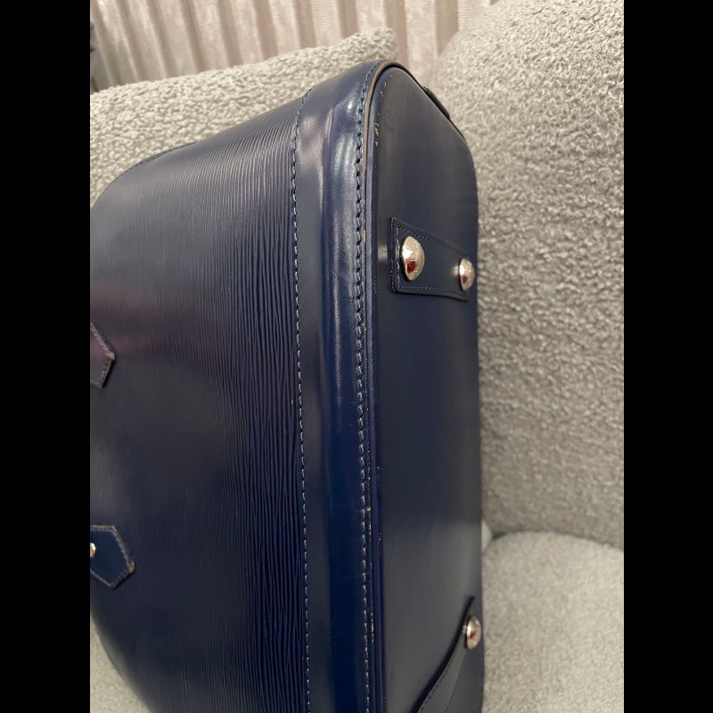 LV Alma 小號 水波紋牛皮 藍色-9