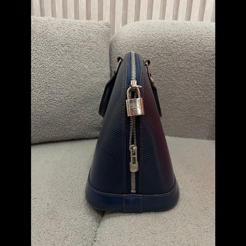 LV Alma 小號 水波紋牛皮 藍色-14