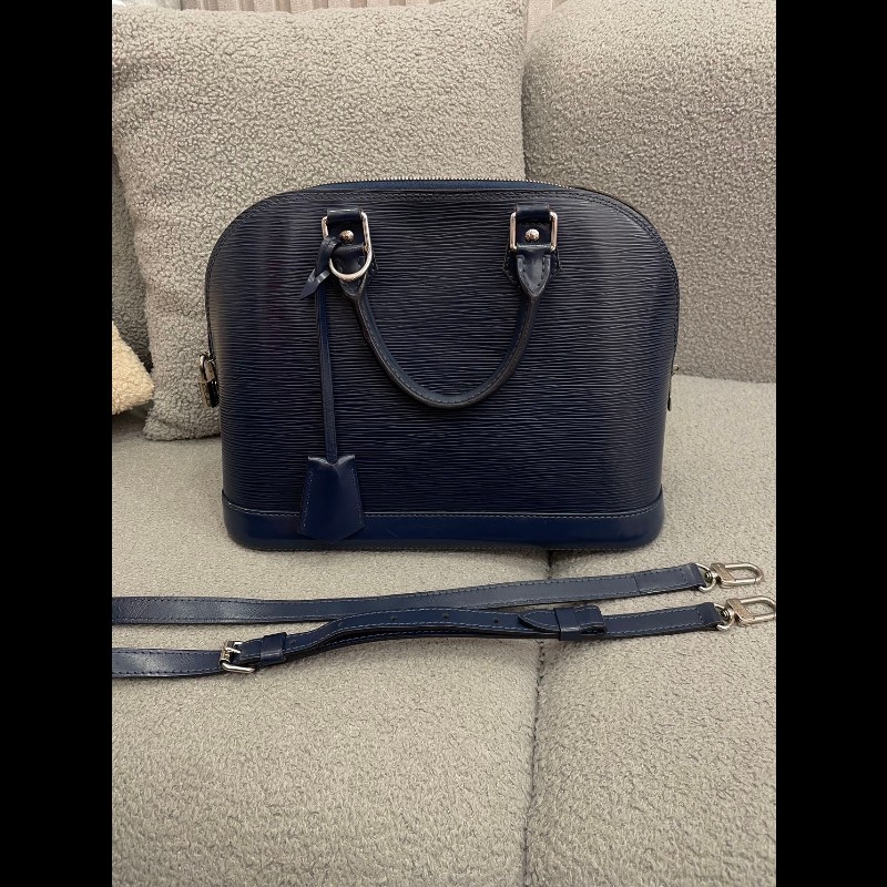 LV Alma 小號 水波紋牛皮 藍色-19