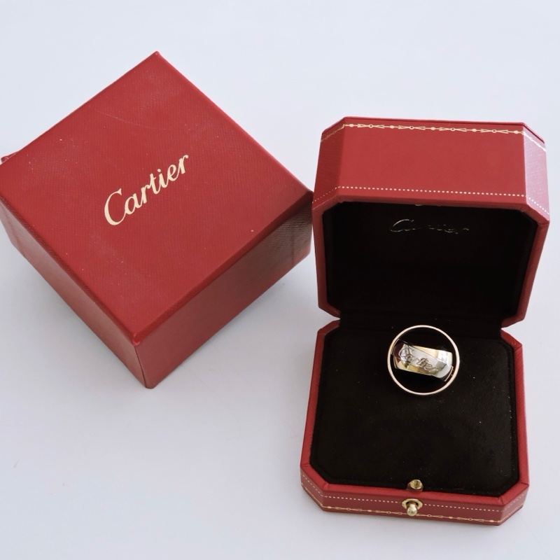 二手 Cartier 卡地亞 限量 絕版 Trinity系列 三環大型寬版戒指-0