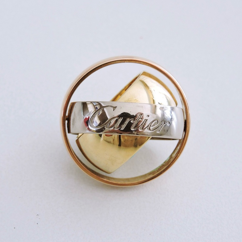 二手 Cartier 卡地亞 限量 絕版 Trinity系列 三環大型寬版戒指-2