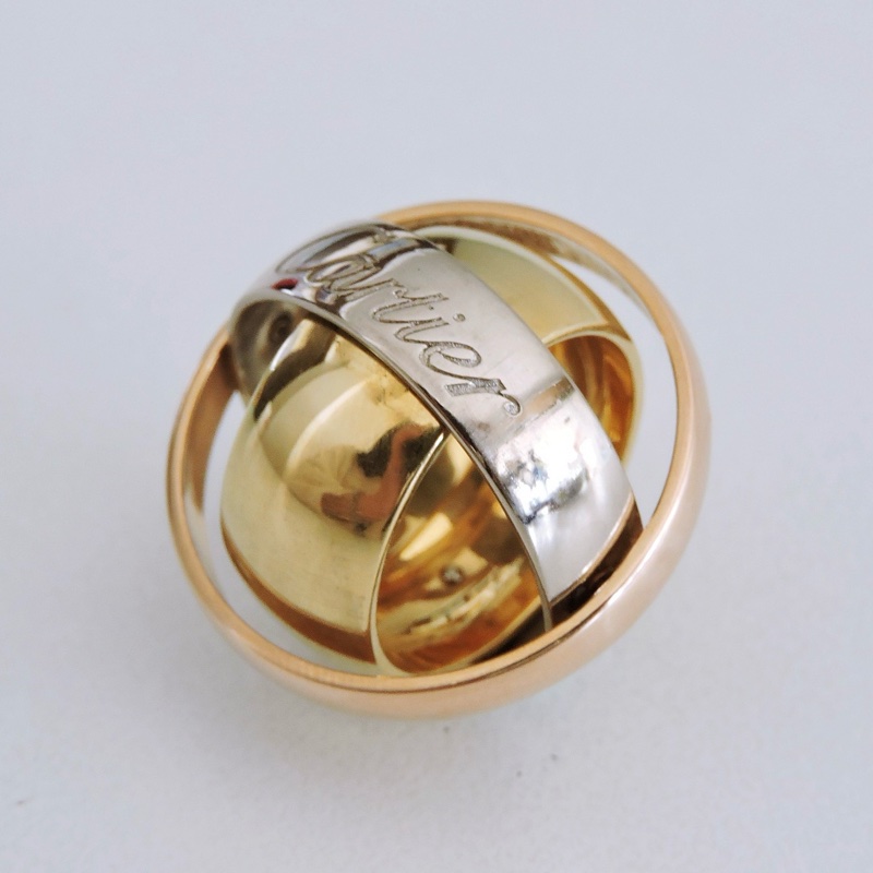 二手 Cartier 卡地亞 限量 絕版 Trinity系列 三環大型寬版戒指-3