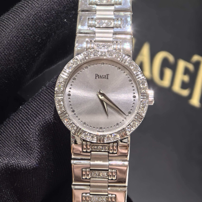 Piaget伯爵珠寶腕錶18k白金鑽石女表-1