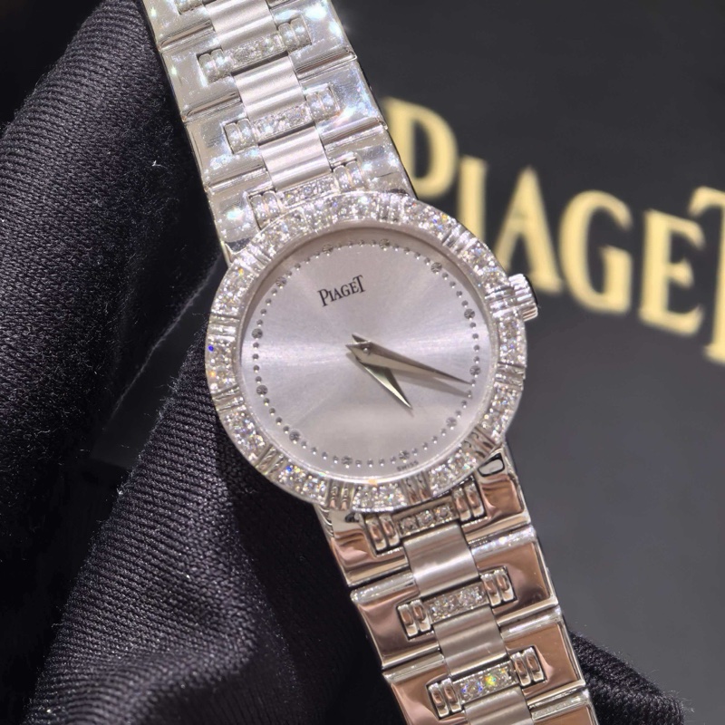Piaget伯爵珠寶腕錶18k白金鑽石女表-2