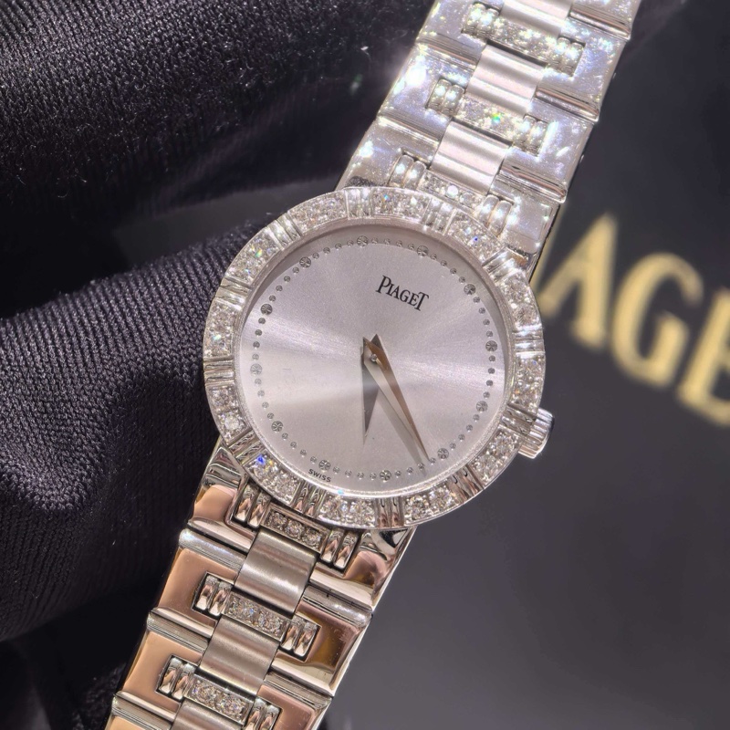 Piaget伯爵珠寶腕錶18k白金鑽石女表-3