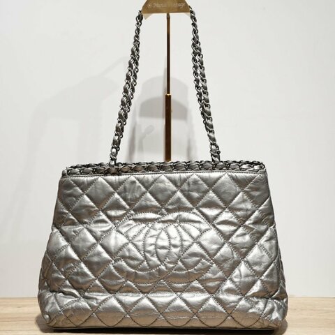 CHANEL 牛皮CHANEL滾邊鏈條托特包肩背包