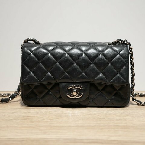 CHANEL CF口蓋包大Mini20黑色肩背包