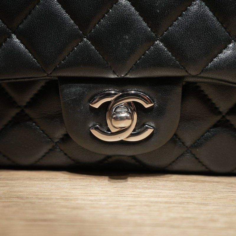 CHANEL CF口蓋包大Mini20黑色肩背包-4