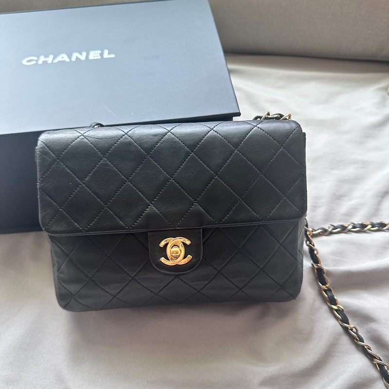 Chanel Vintage 黑金方胖子｜老香黃金年代小方塊五金🖤✨-1