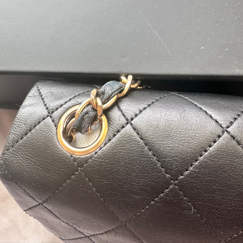 Chanel Vintage 黑金方胖子｜老香黃金年代小方塊五金🖤✨-7