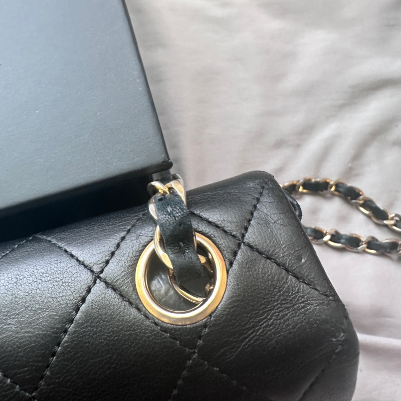 Chanel Vintage 黑金方胖子｜老香黃金年代小方塊五金🖤✨-8