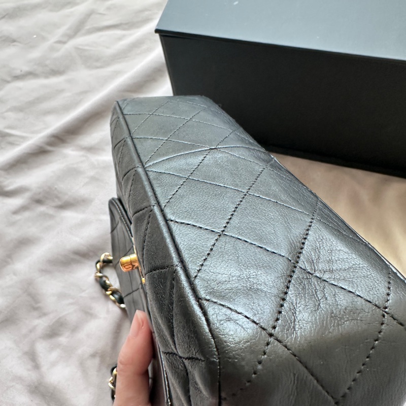 Chanel Vintage 黑金方胖子｜老香黃金年代小方塊五金🖤✨-15