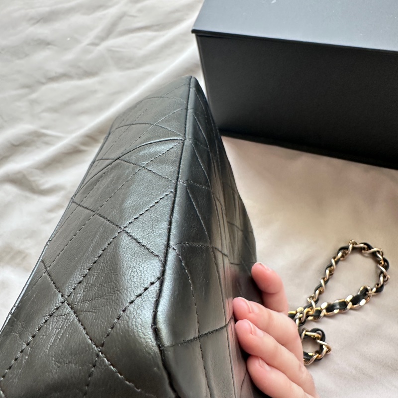 Chanel Vintage 黑金方胖子｜老香黃金年代小方塊五金🖤✨-16