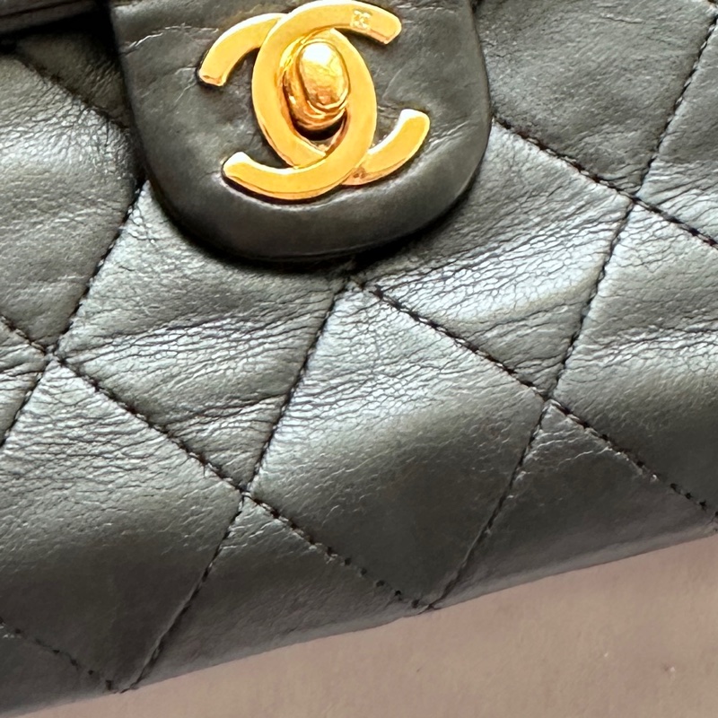 Chanel Vintage 黑金方胖子｜老香黃金年代小方塊五金🖤✨-21