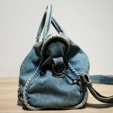 BALENCIAGA 牛仔藍巴黎世家CITY包肩背包