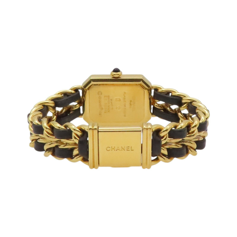 黑色錶盤 鍍金 皮革錶帶 Premiere M 石英腕錶 H0001【CHANEL 香奈兒】 H0001-3