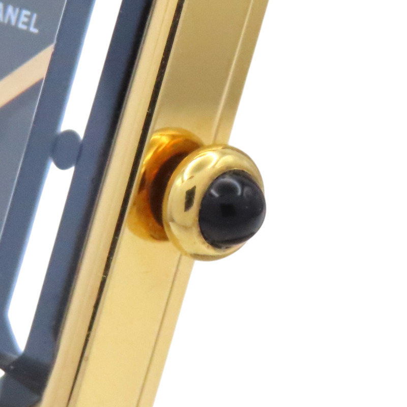 黑色錶盤 鍍金 皮革錶帶 Premiere M 石英腕錶 H0001【CHANEL 香奈兒】 H0001-4