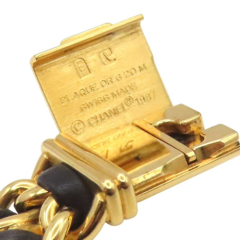 黑色錶盤 鍍金 皮革錶帶 Premiere M 石英腕錶 H0001【CHANEL 香奈兒】 H0001-9