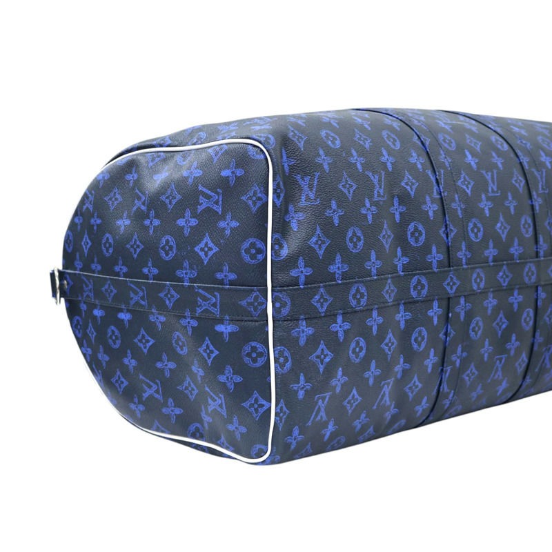藍色 原花帆布 Keepall Bandouliere 55 行李袋【LOUIS VUITTON LV 路易威登】 M45874-10