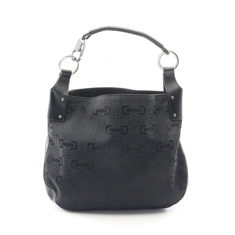 GUCCI GG圖案單背包 179777 帆布皮革 黑色 二手 女士