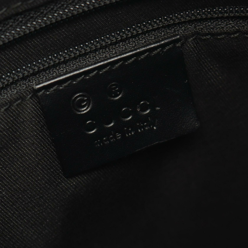 GUCCI GG圖案單背包 179777 帆布皮革 黑色 二手 女士-3
