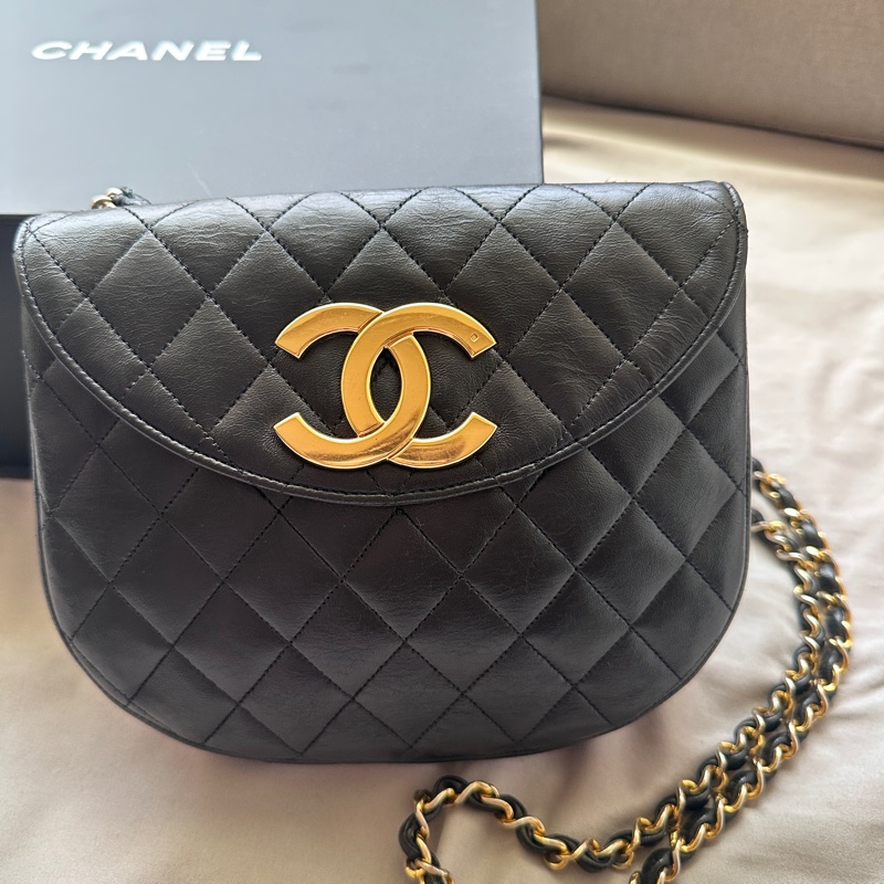 Chanel Vintage Half Moon Diana｜黑金半月胖子🖤✨-0