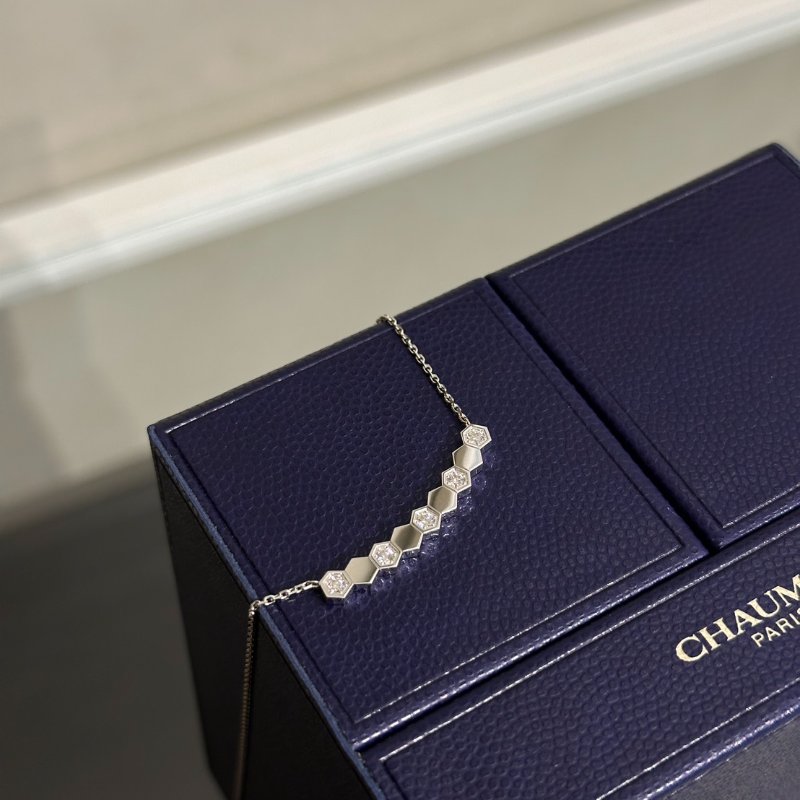 CHAUMET Bee de Chaumet 18K白金鑽石項鍊-4