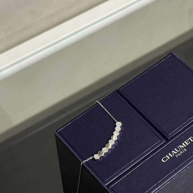 CHAUMET Bee de Chaumet 18K白金鑽石項鍊-5