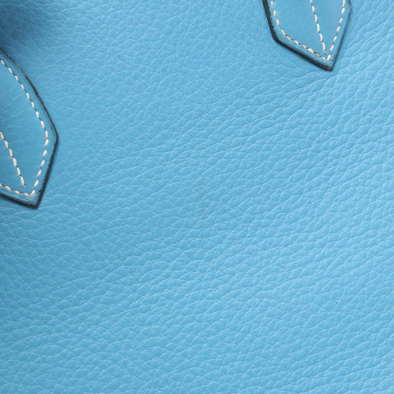 愛馬仕 Birkin 35 手提包 B Taurillon Clemence 藍色牛仔布 二手金色五金女款-7