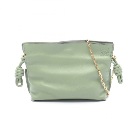 LOEWE Flamenco Nano Clutch 商務鏈條單肩包 A411FC6X01 皮革 綠色