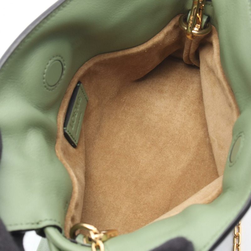 LOEWE Flamenco Nano Clutch 商務鏈條單肩包 A411FC6X01 皮革 綠色-2