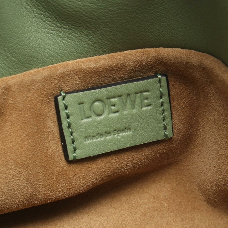 LOEWE Flamenco Nano Clutch 商務鏈條單肩包 A411FC6X01 皮革 綠色-3