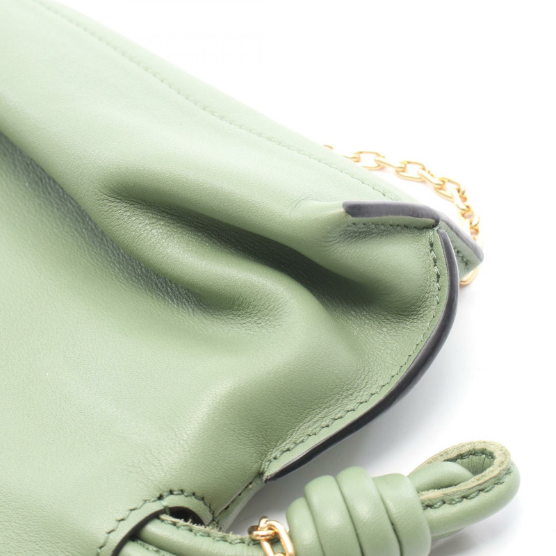 LOEWE Flamenco Nano Clutch 商務鏈條單肩包 A411FC6X01 皮革 綠色-5