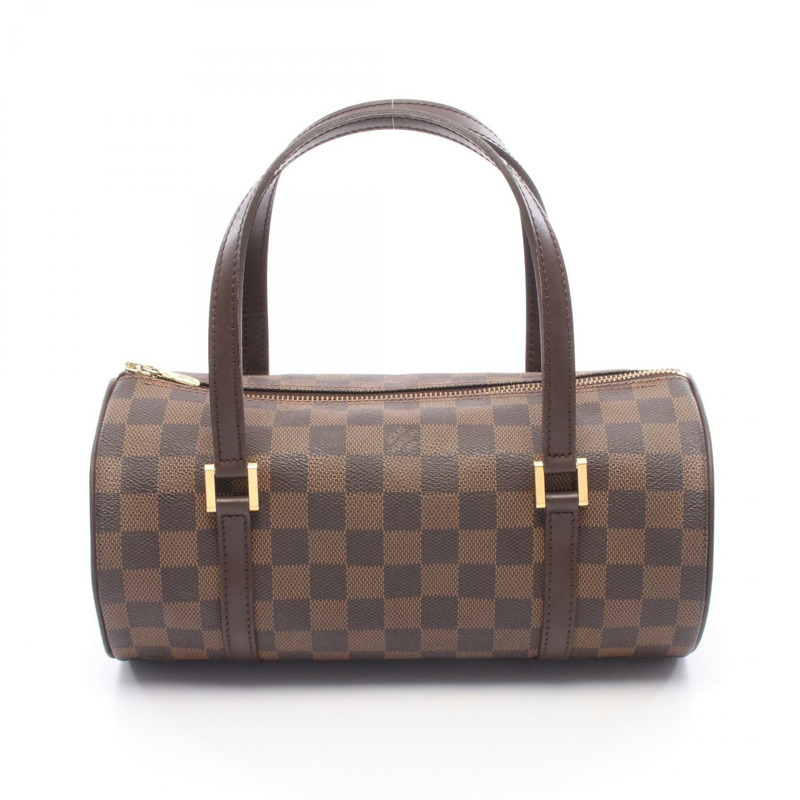 路易威登 Papillon 26 Damier Ebene 手提包 N51304 PVC塗層帆布皮革棕色二手女士-0