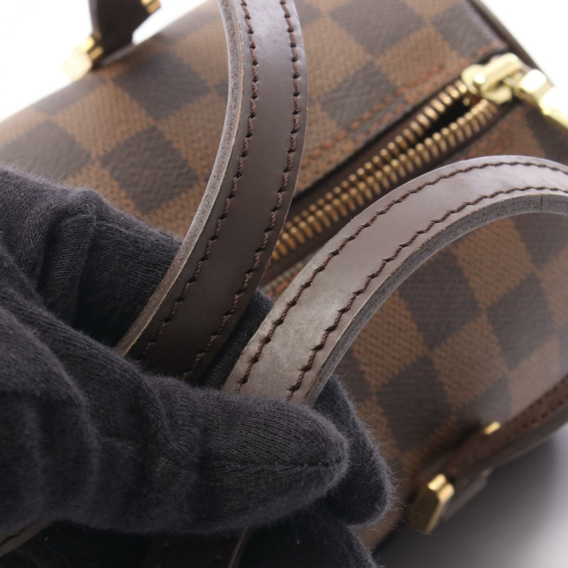 路易威登 Papillon 26 Damier Ebene 手提包 N51304 PVC塗層帆布皮革棕色二手女士-6