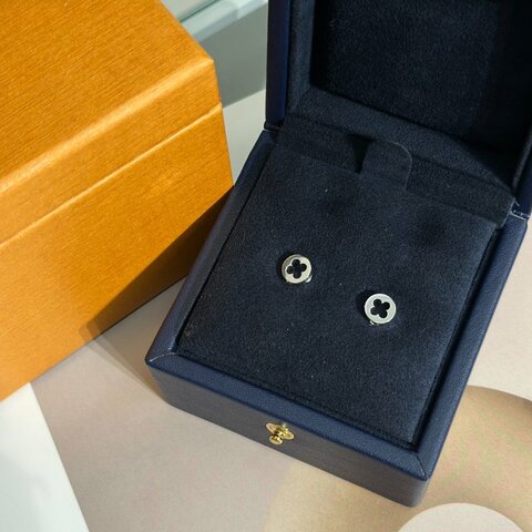 LOUIS VUITTON Empreinte 18K白金耳環