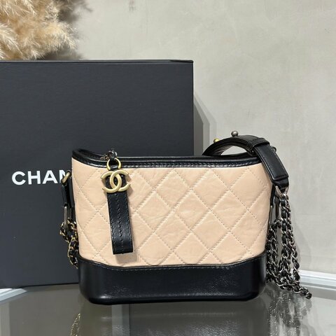 CHANEL 雙鍊條流浪包 - 小號奶茶29開
