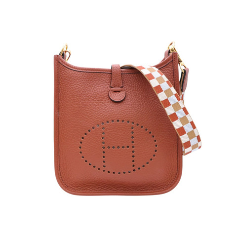 古銅色 Clemence牛皮 Mini Evelyne 肩背包 U刻【HERMES 愛馬仕】 H083433CC